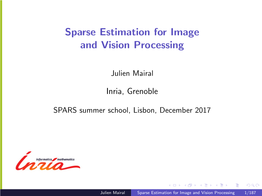 Sparse Estimation for Image and Vision Processing
