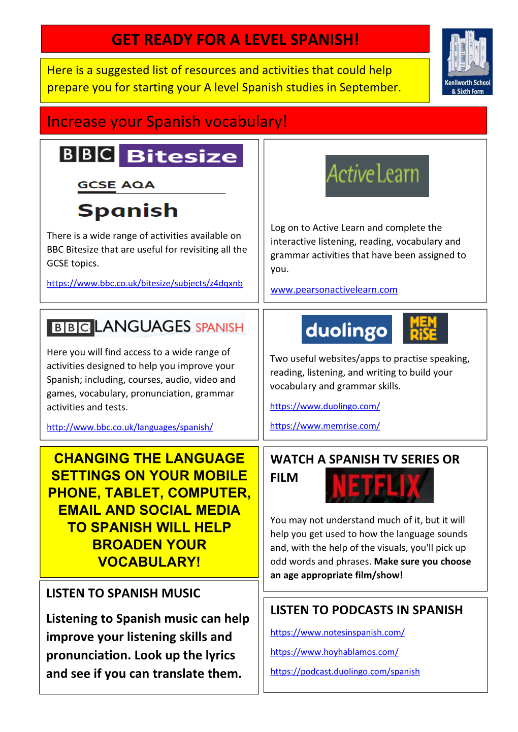 Get Ready for a Level Spanish!