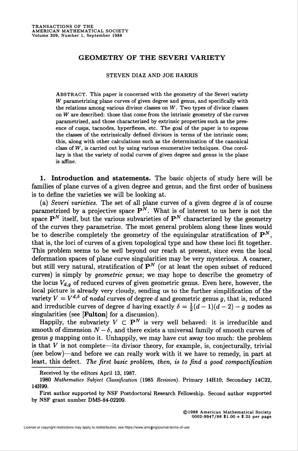 Geometry of the Severi Variety