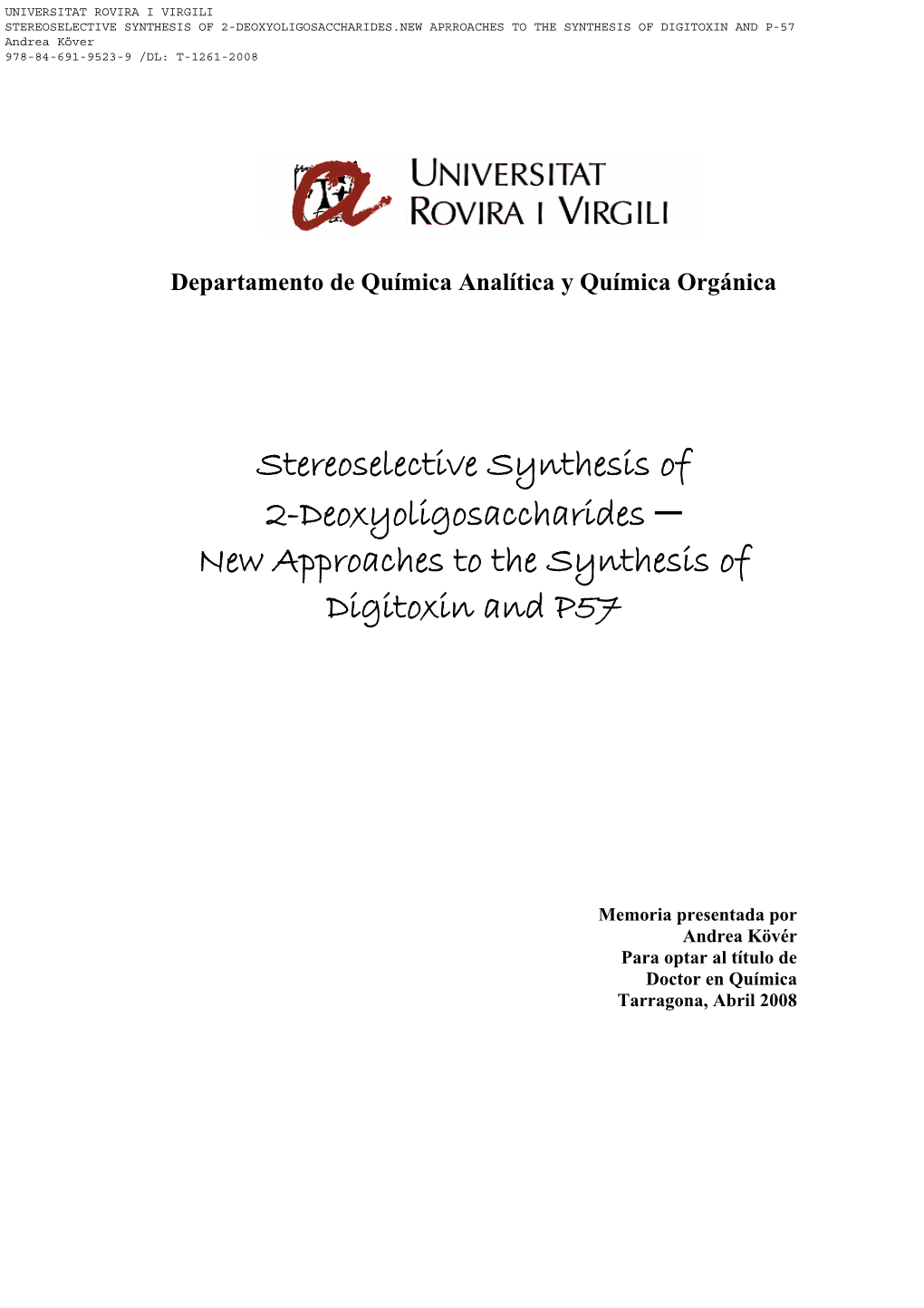 Stereoselective Synthesis of 2-Deoxyoligosaccharides New