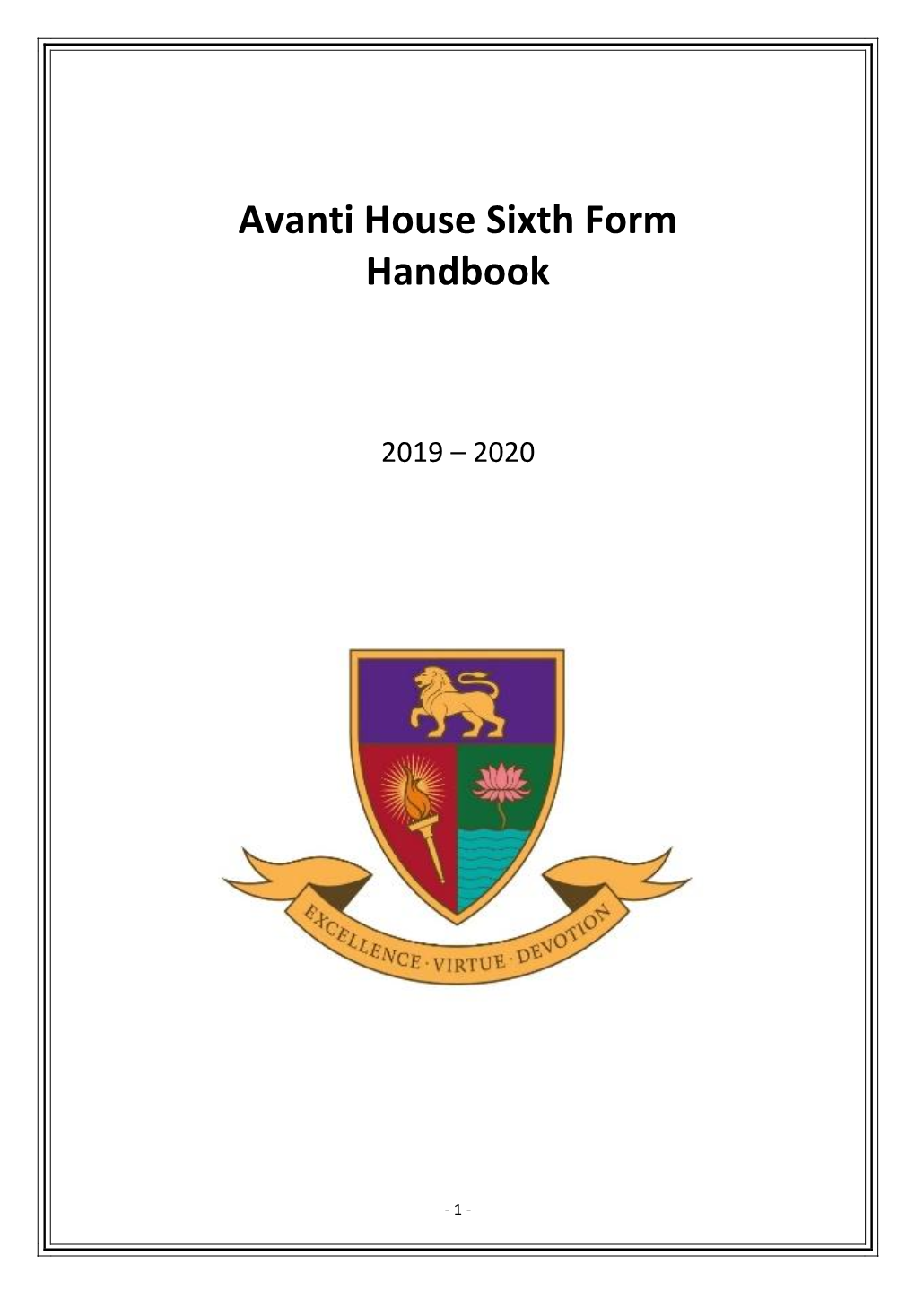 Avanti House Sixth Form Handbook