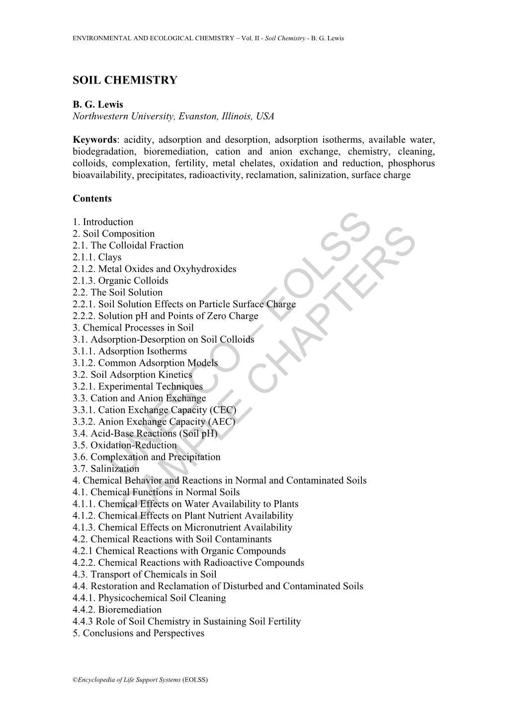 Soil Chemistry - B