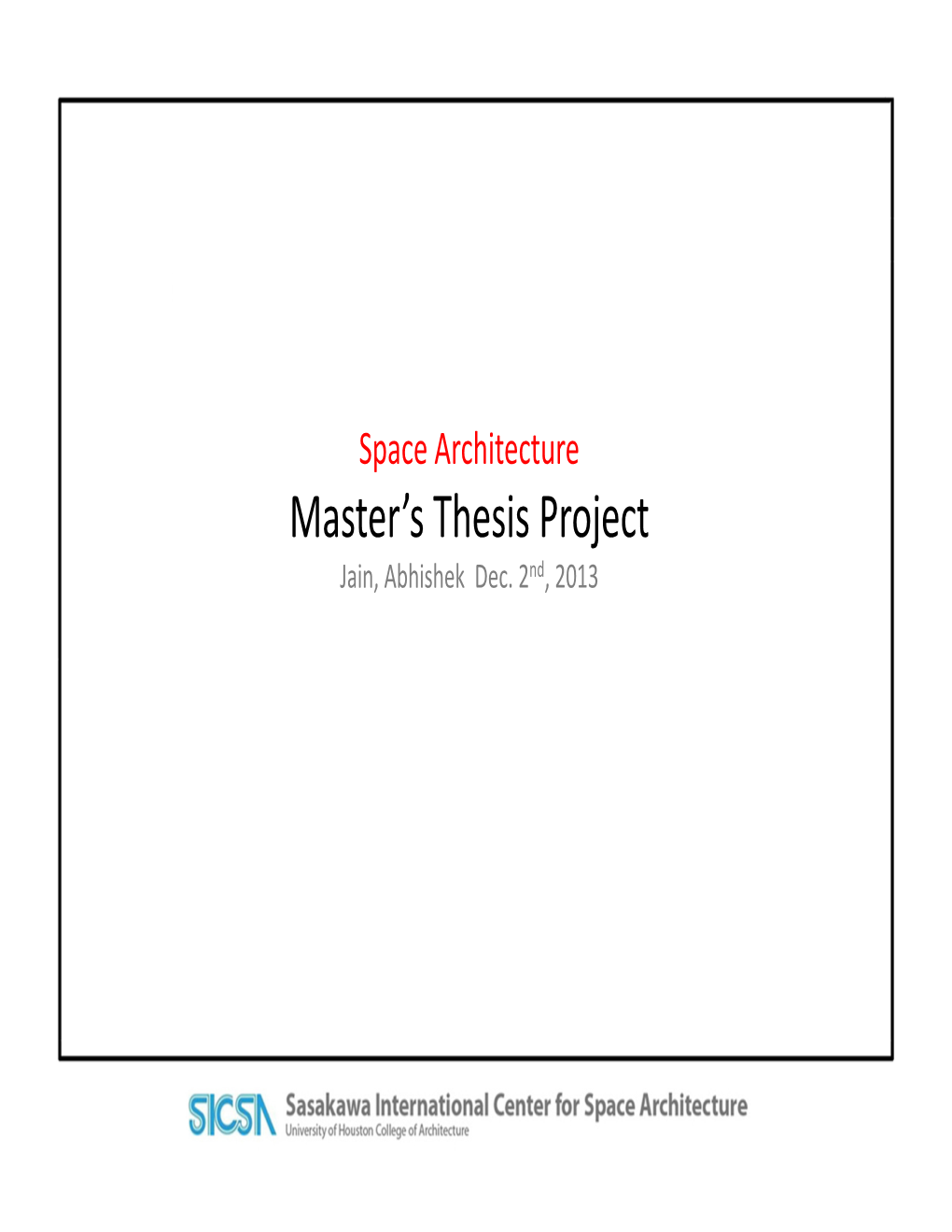 Master's Thesis Project