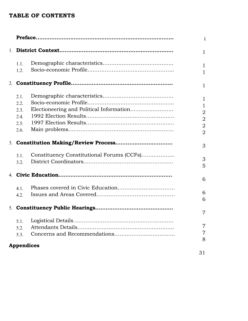 Table of Contents