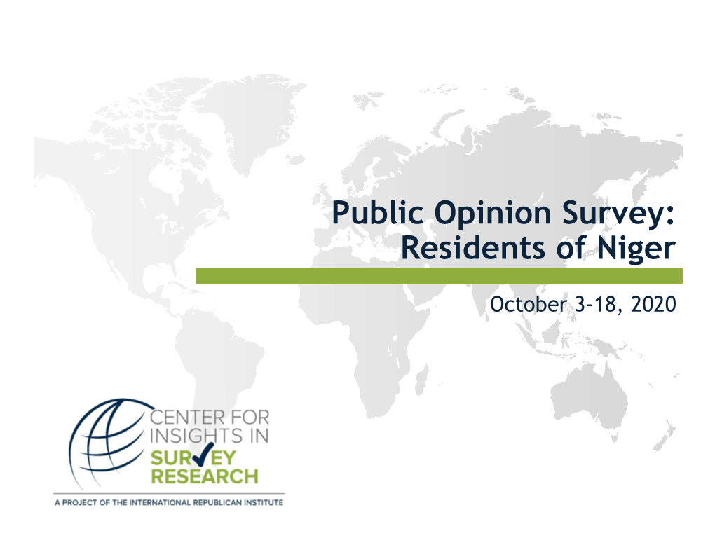 Public Opinion Survey: Residents of Niger