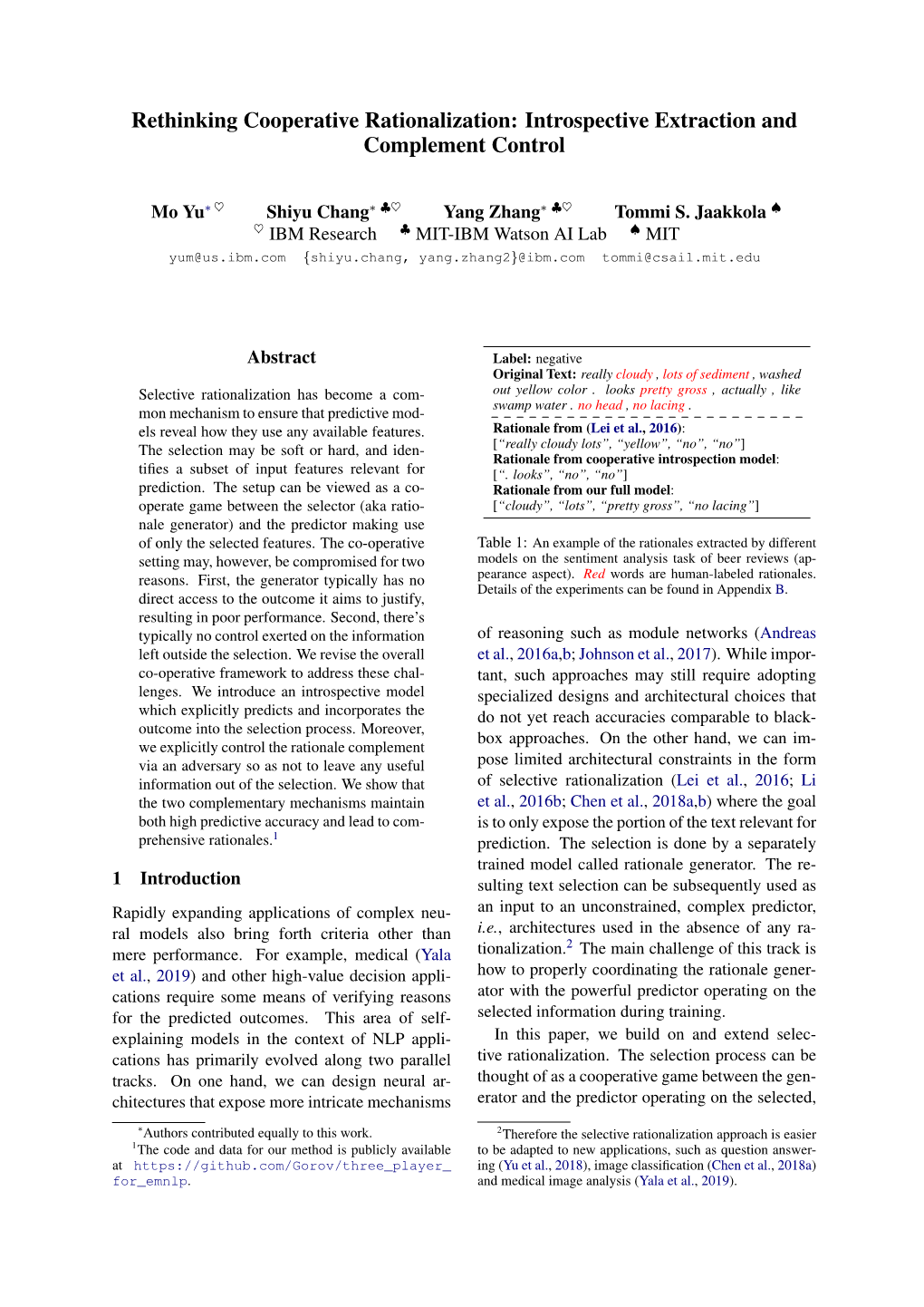 Introspective Extraction and Complement Control