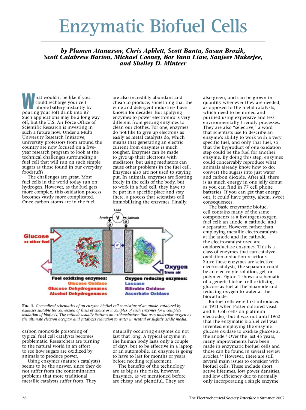 Enzymatic Biofuel Cells