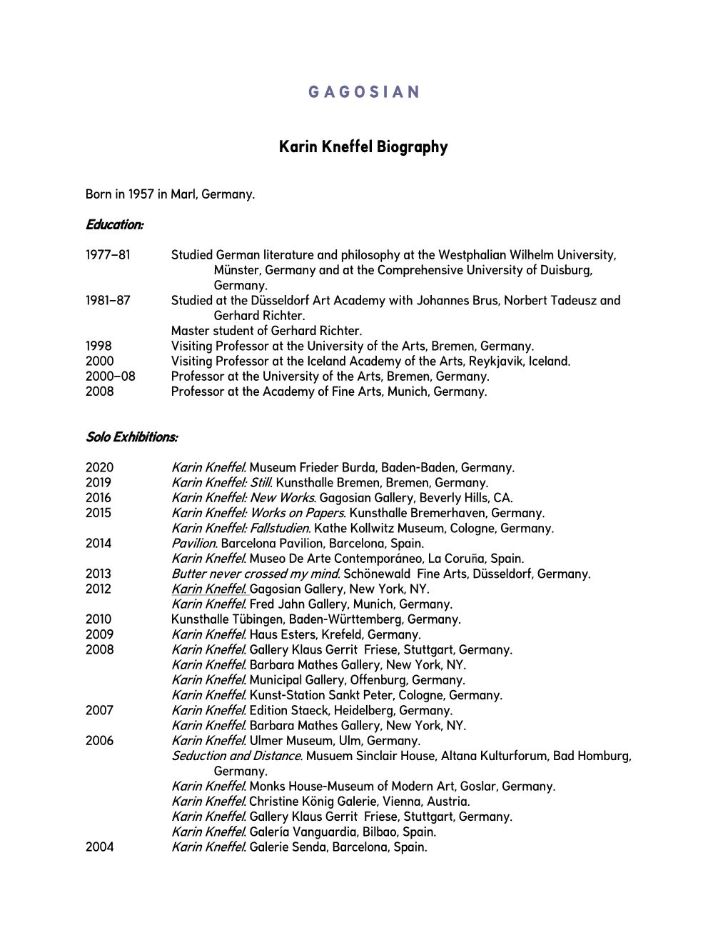 Karin Kneffel Biography