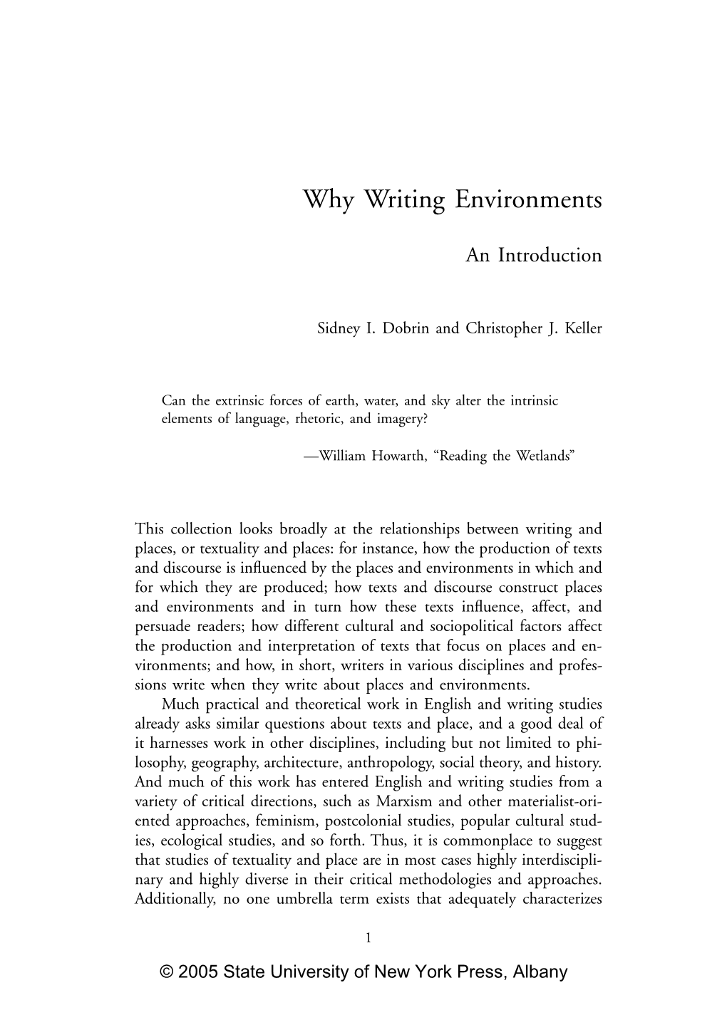 Why Writing Environments