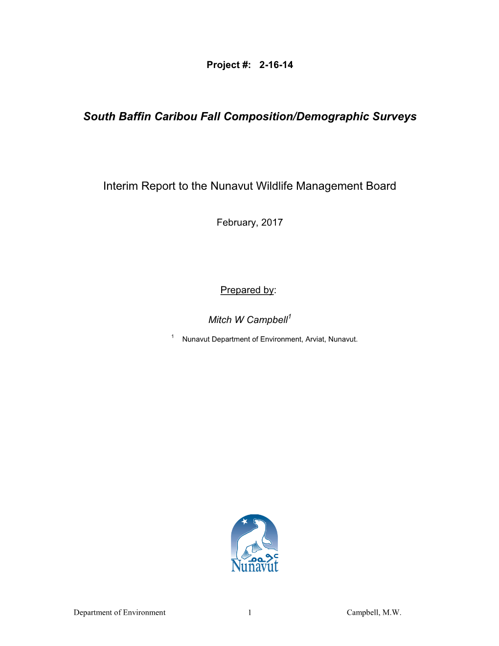 South Baffin Caribou Fall Composition And