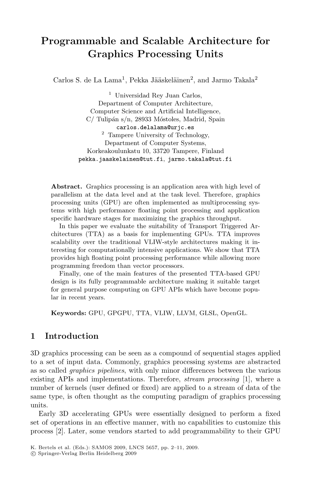 Programmable and Scalable Architecture for Graphics Processing Units