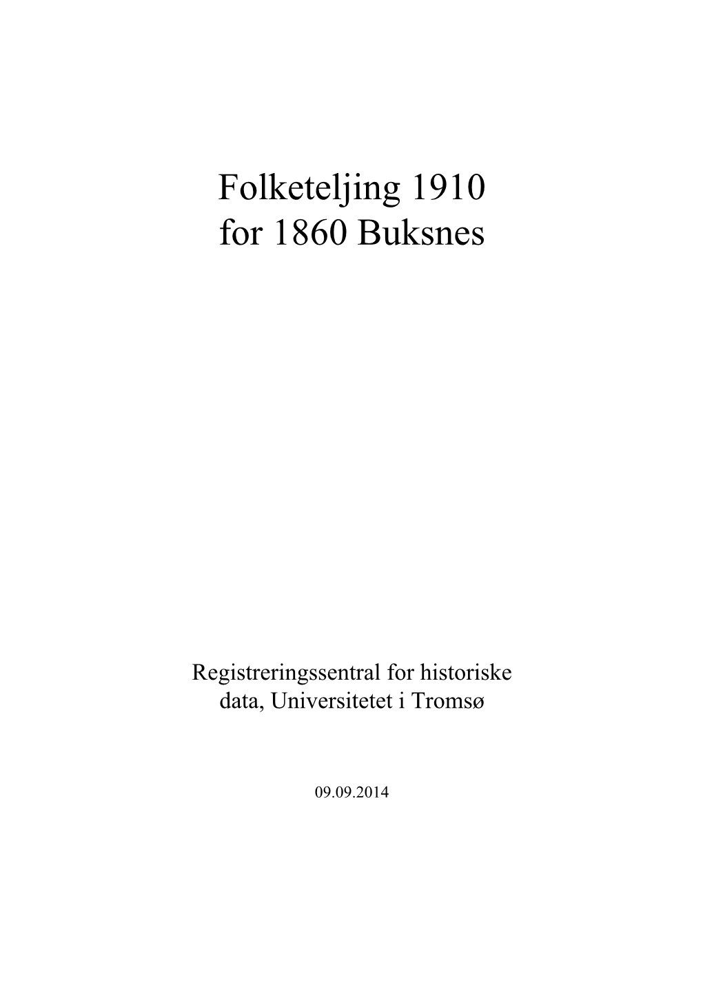 Folketeljing 1910 for 1860 Buksnes