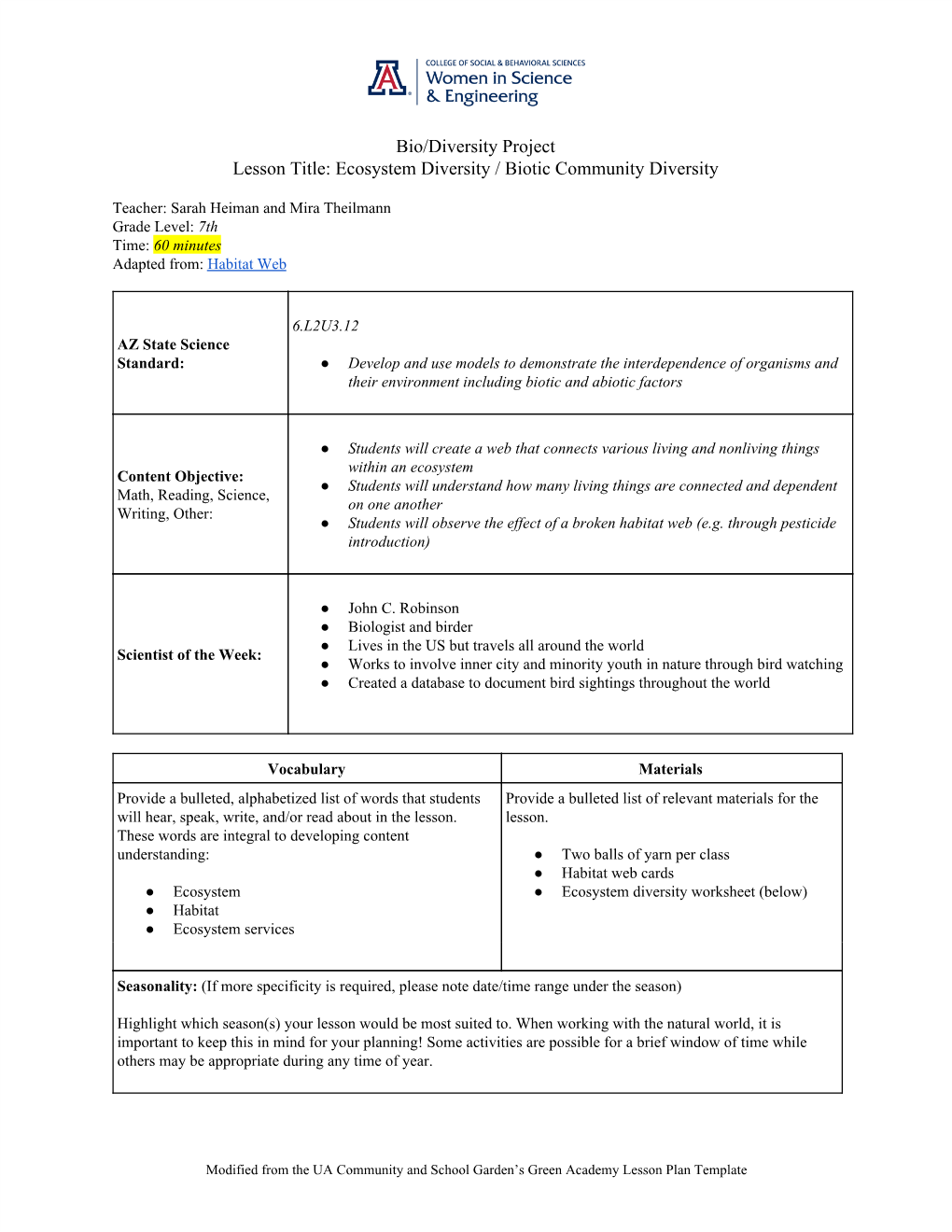 Ecosystem Diversity / Biotic Community Diversity