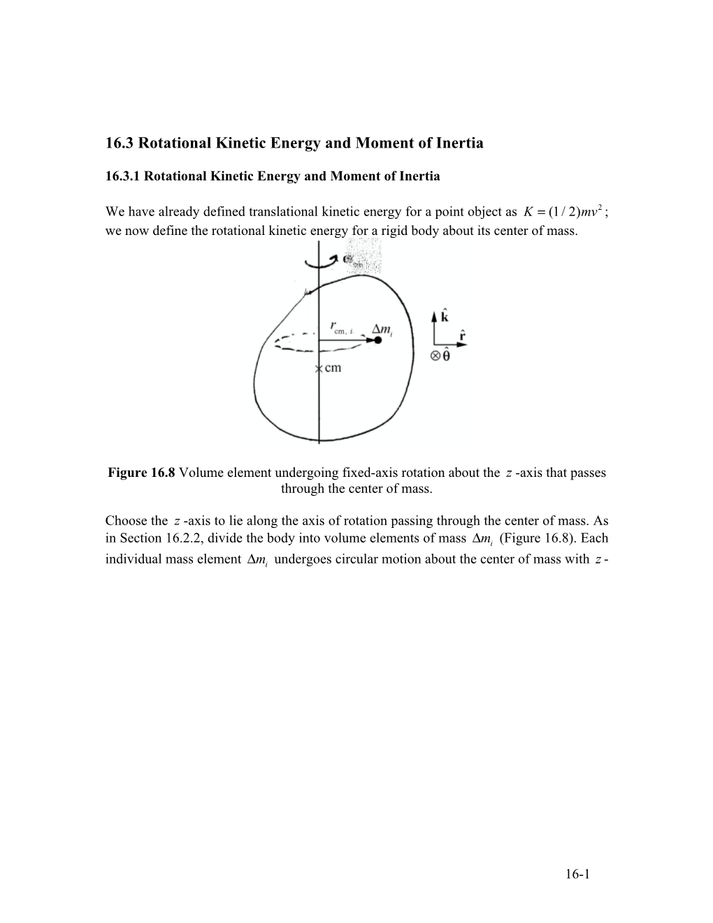 8.01 Classical Mechanics Chapter 16.3-16.4