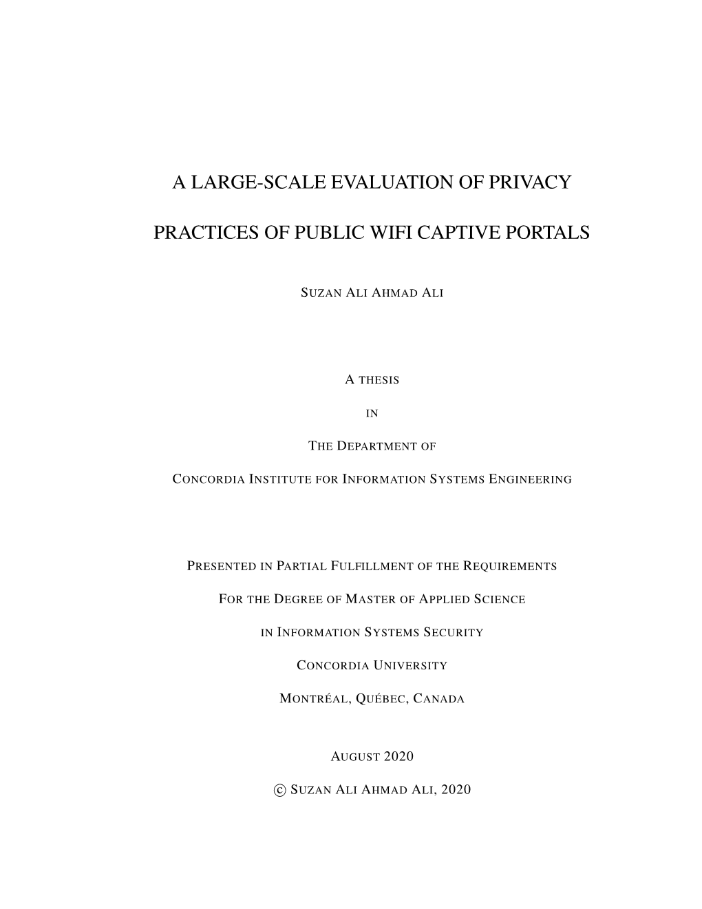 A Large-Scale Evaluation of Privacy Practices of Public Wifi Captive