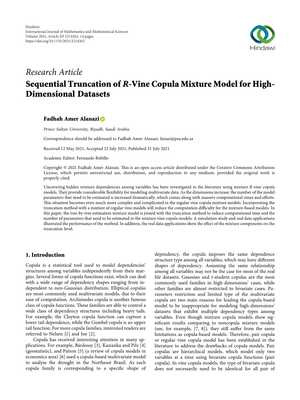 Sequential Truncation of R-Vine Copula Mixture Model for High- Dimensional Datasets