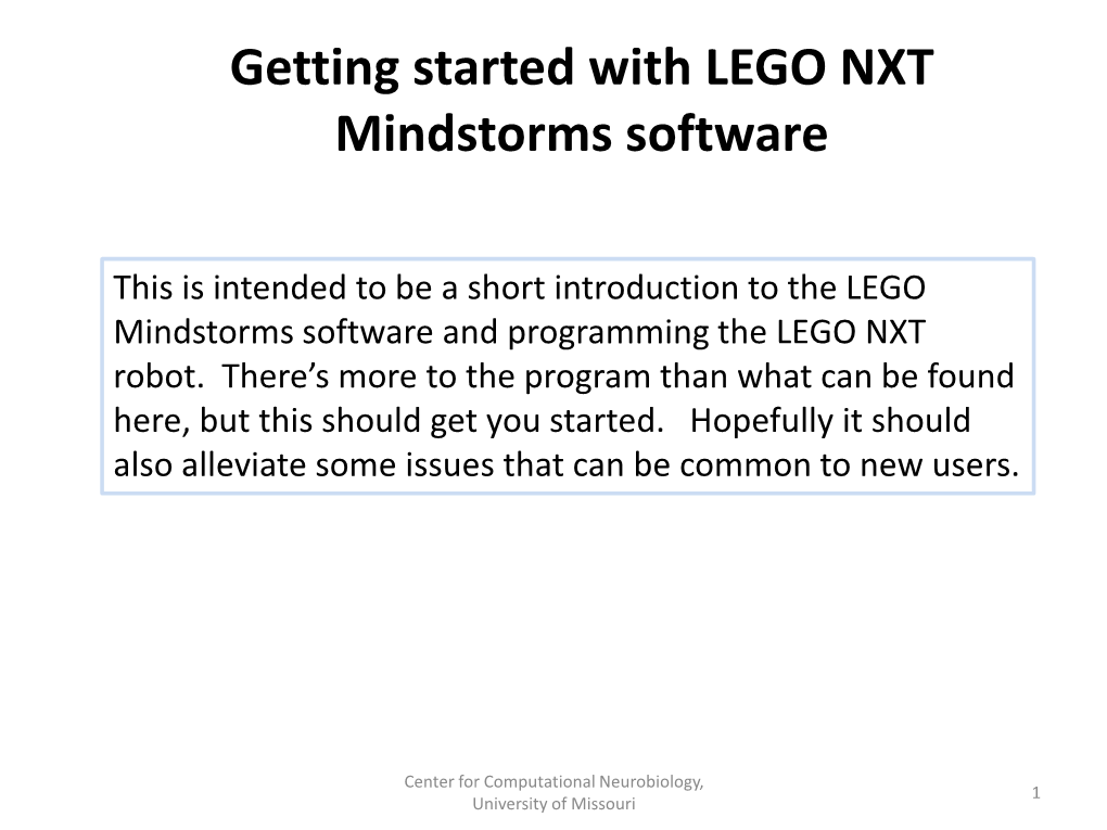 LEGO Mindstorms: Moving Robots with Motors and the MOVE Command