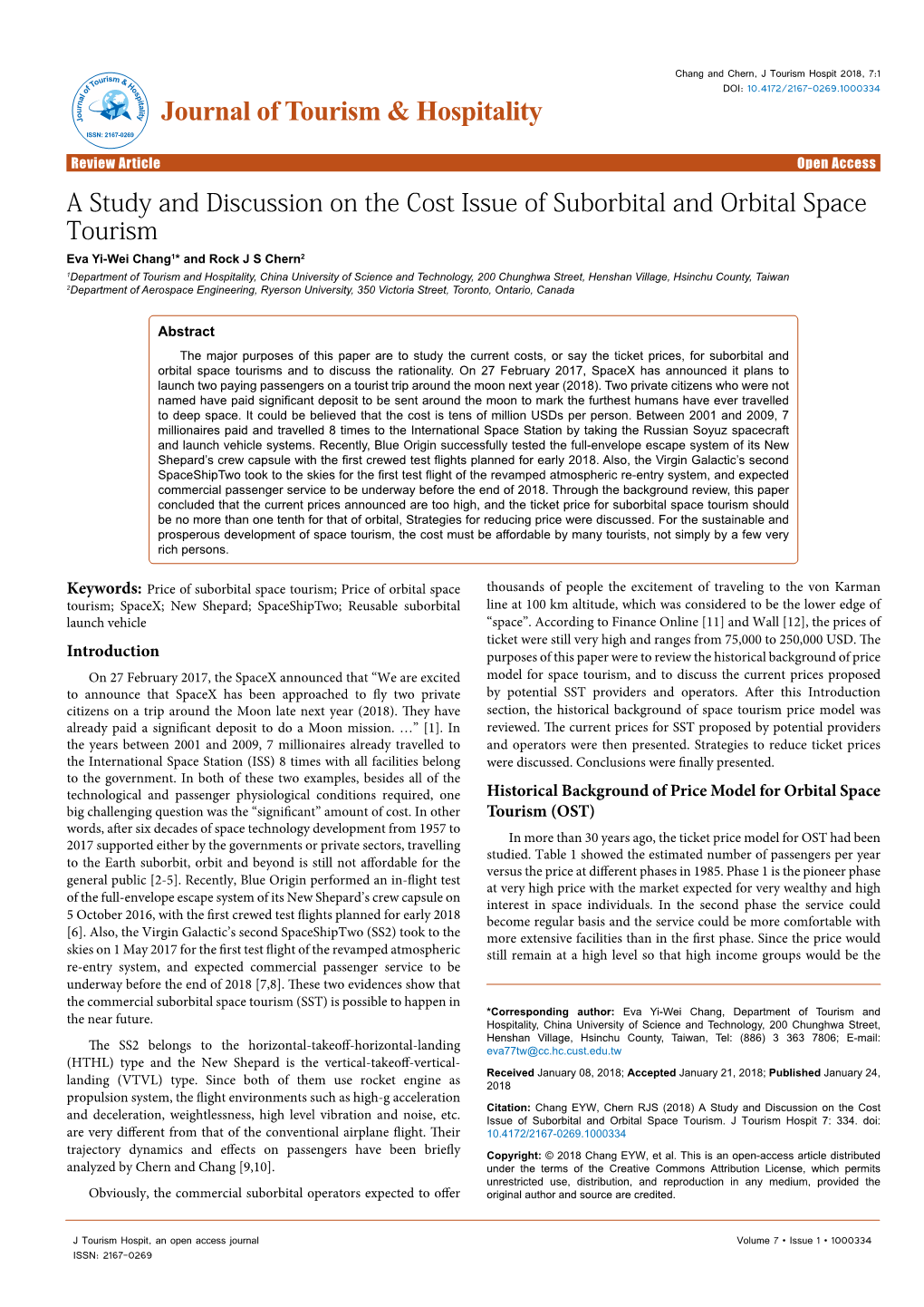 A Study and Discussion on the Cost Issue of Suborbital and Orbital