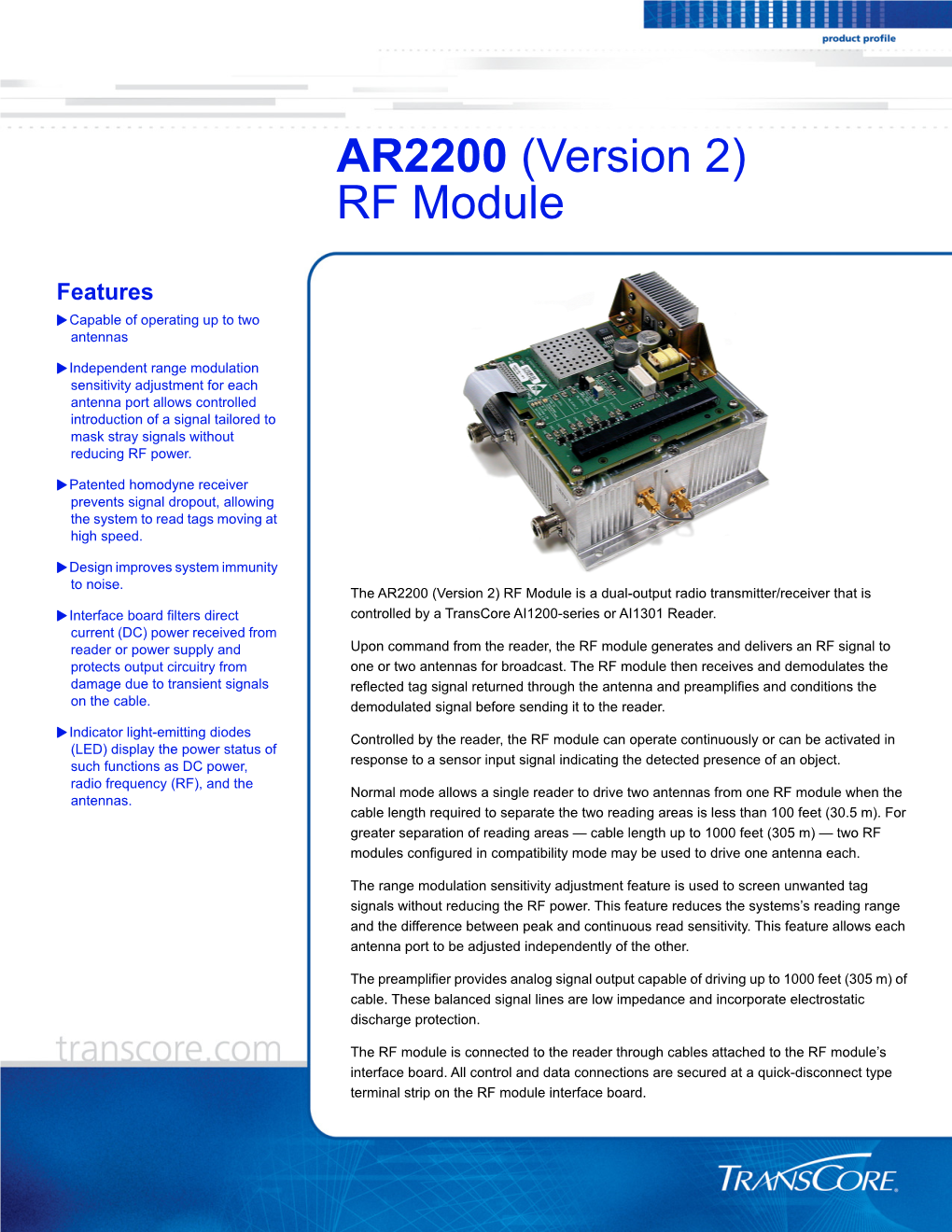 AR2200 (Version 2) RF Module