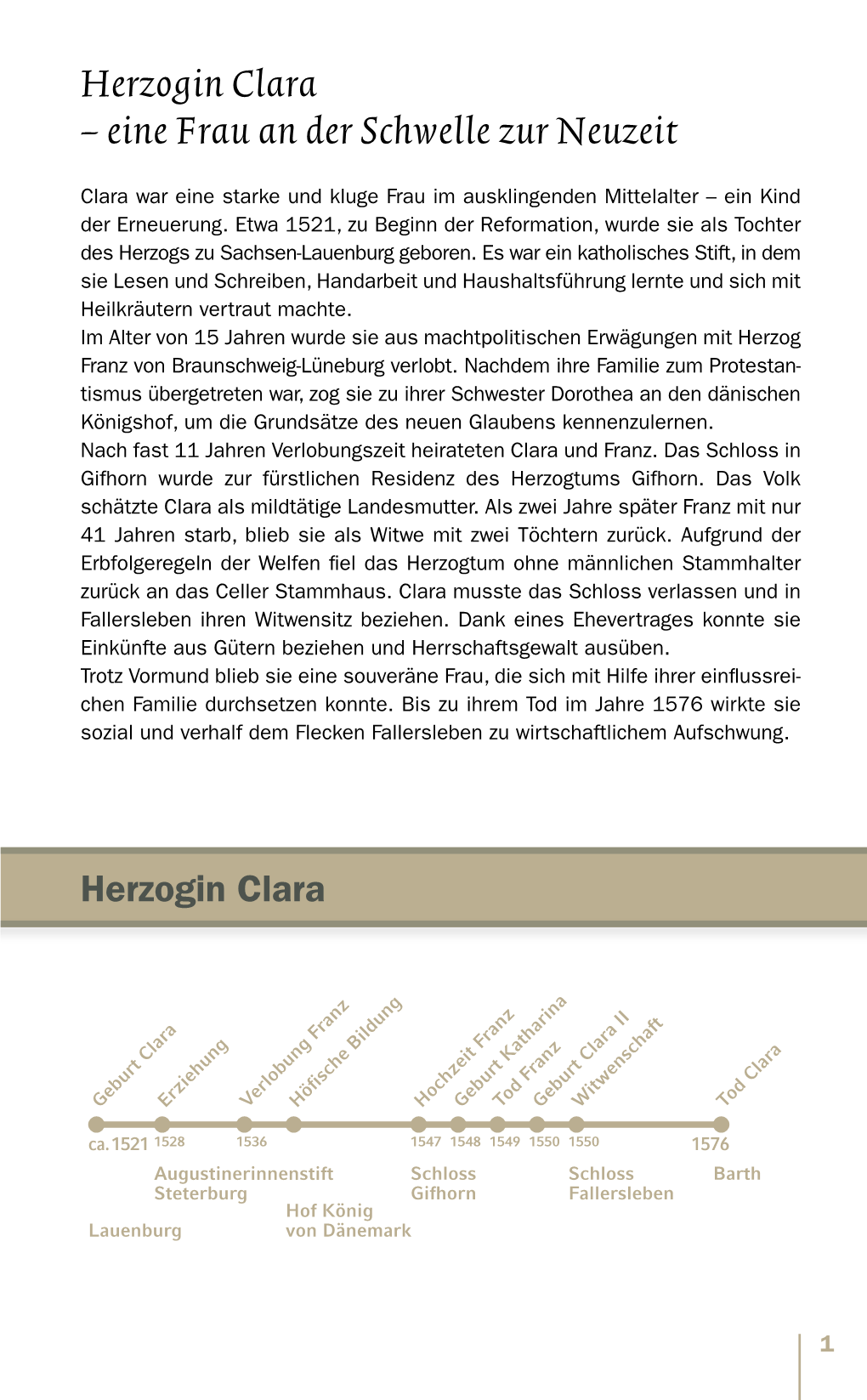 Herzogin Clara – Eine Frau an Der Schwelle Zur Neuzeit