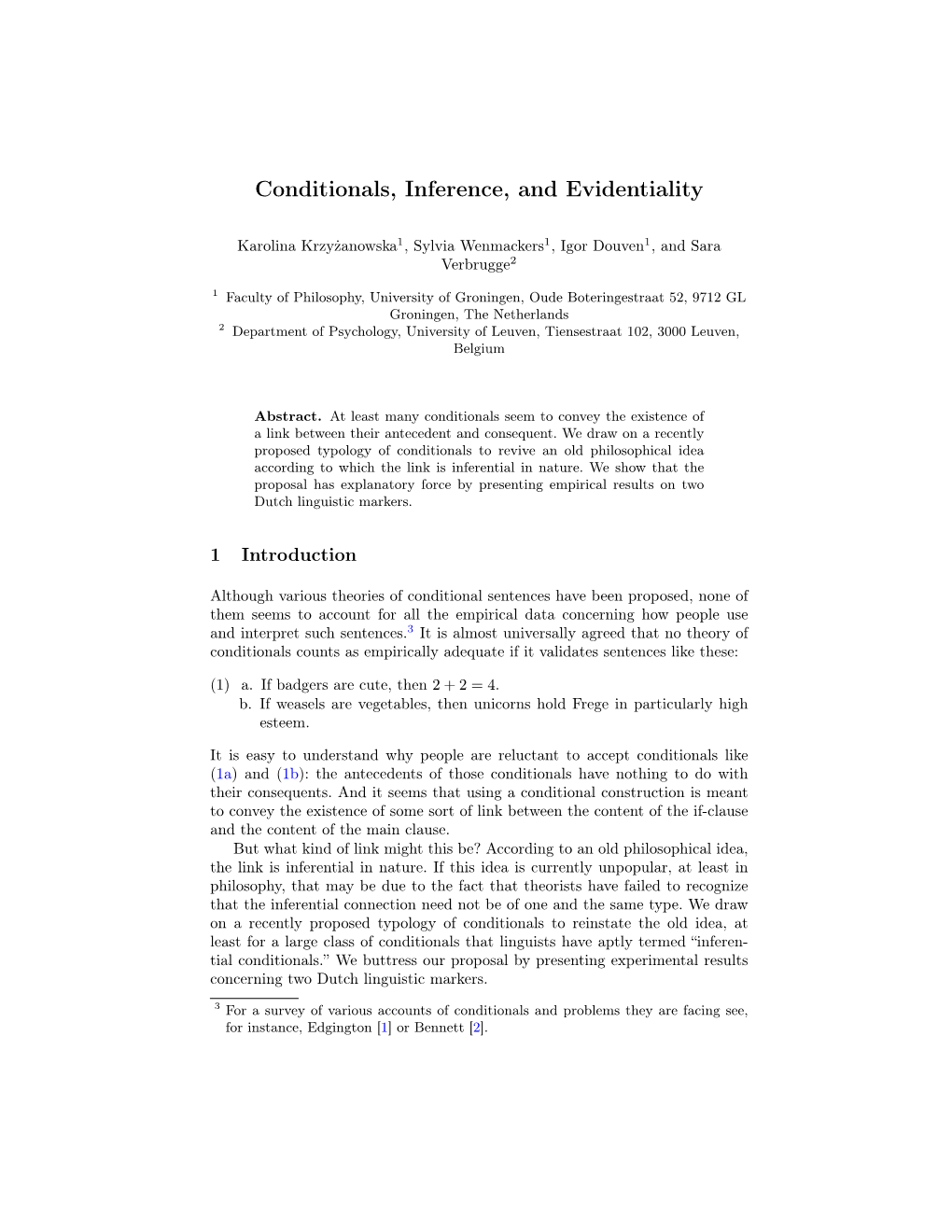 Conditionals, Inference, and Evidentiality