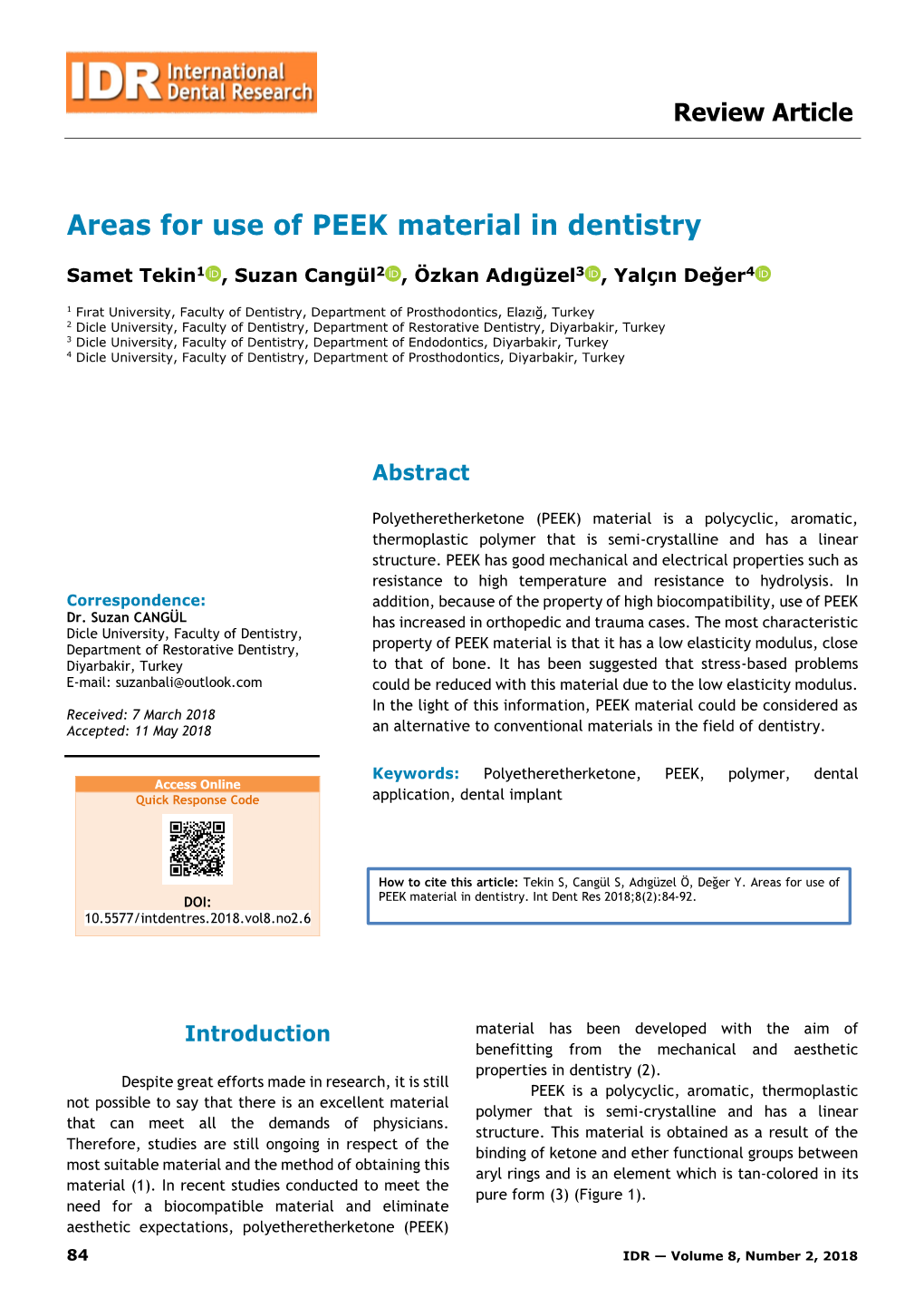 PEEK Material in Dentistry