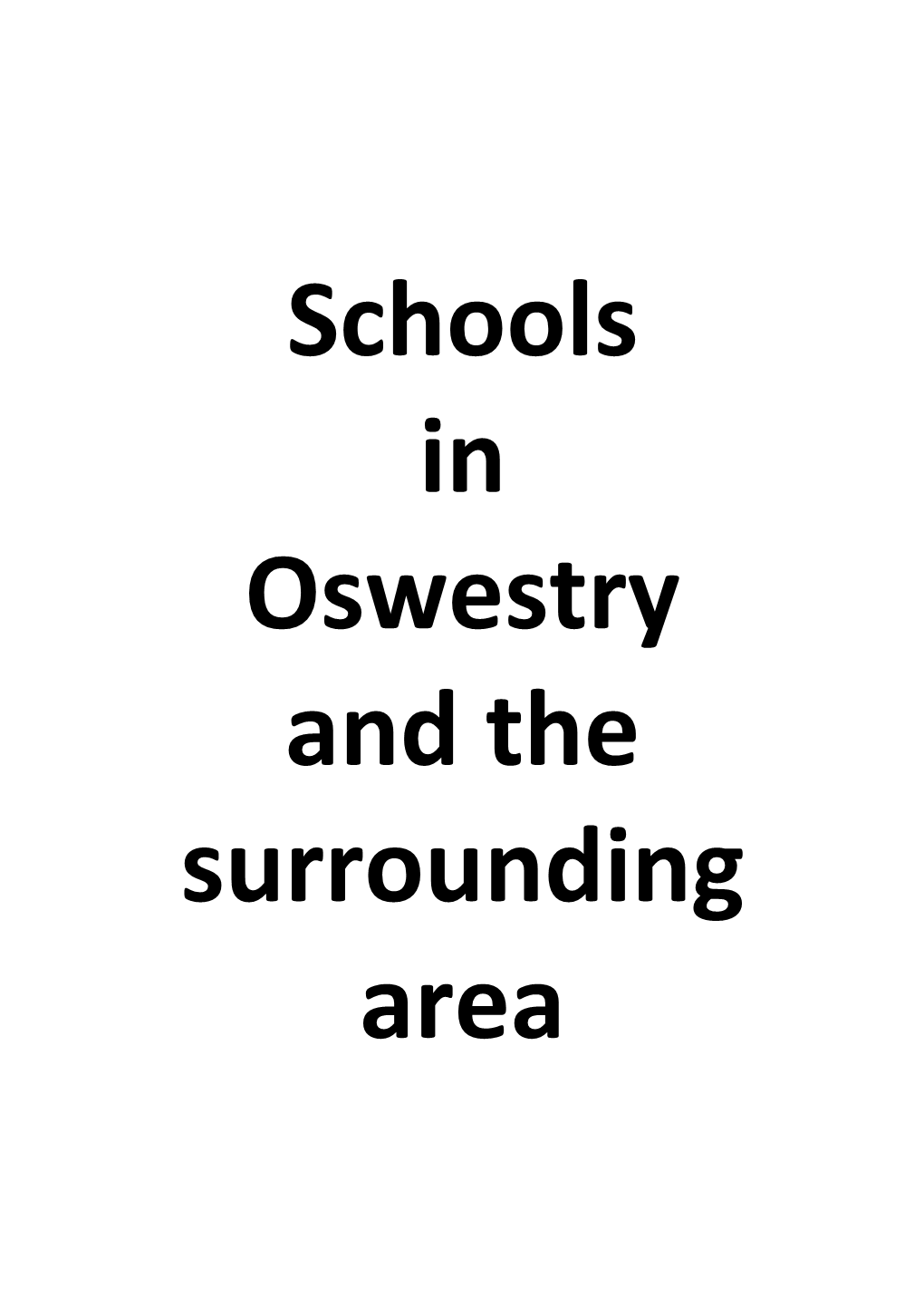 Schools in Oswestry and the Surrounding Area