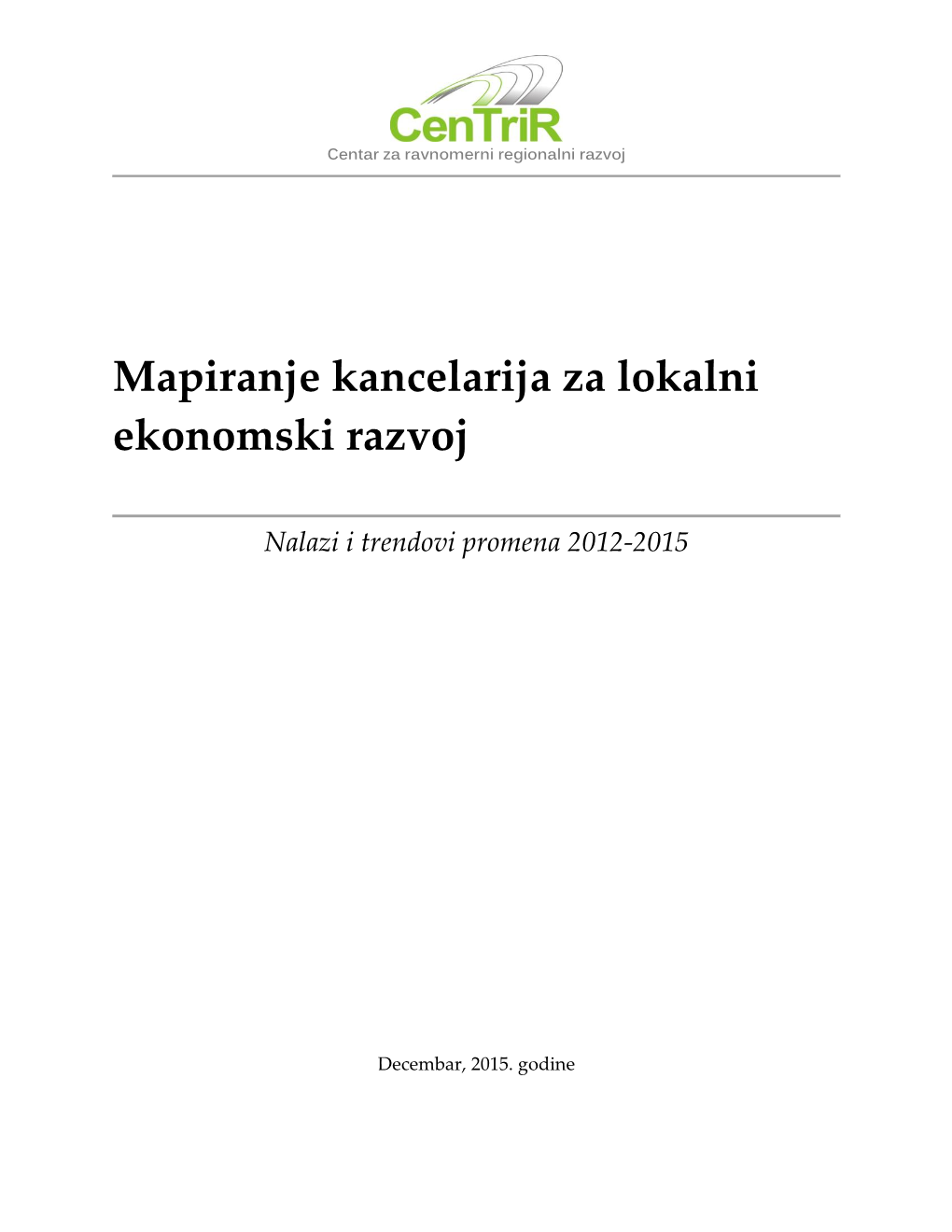 Mapiranje Kancelarija Za Lokalni Ekonomski Razvoj