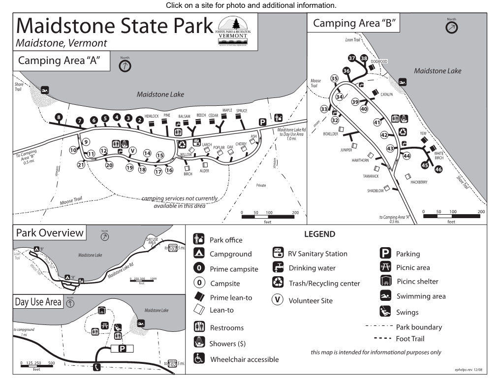 Maidstone State Park Camping Area “B” North Maidstone, Vermont Loon Trail