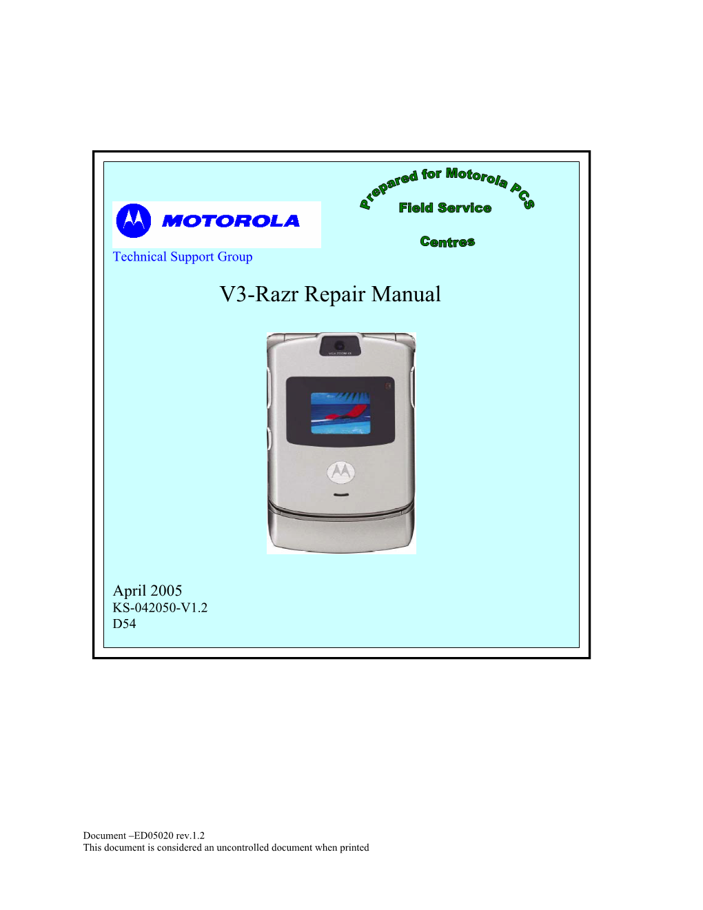 Motorola V3-Razr Repair Manual KS-042050-V1.2.Pdf