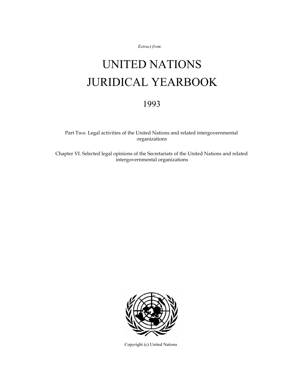 United Nations Juridical Yearbook, 1993