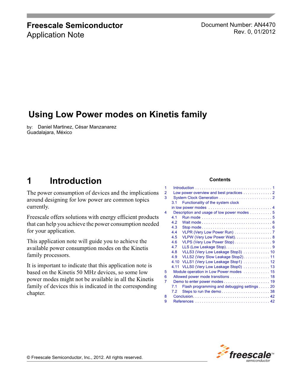 Using Low Power Modes on Kinetis Mcus