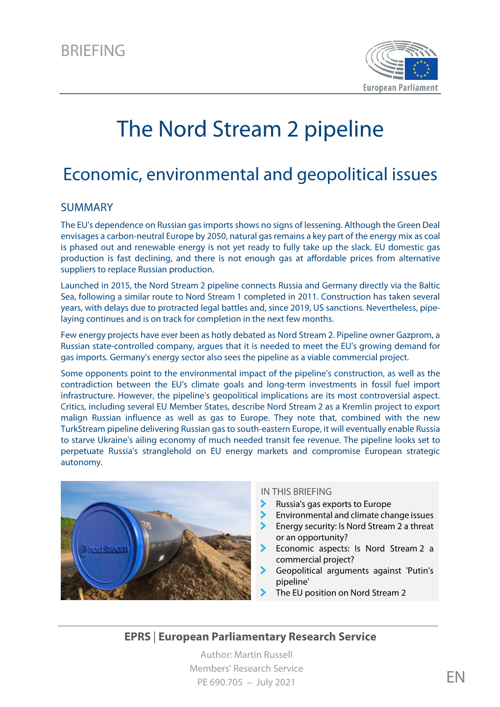 The Nord Stream 2 Pipeline