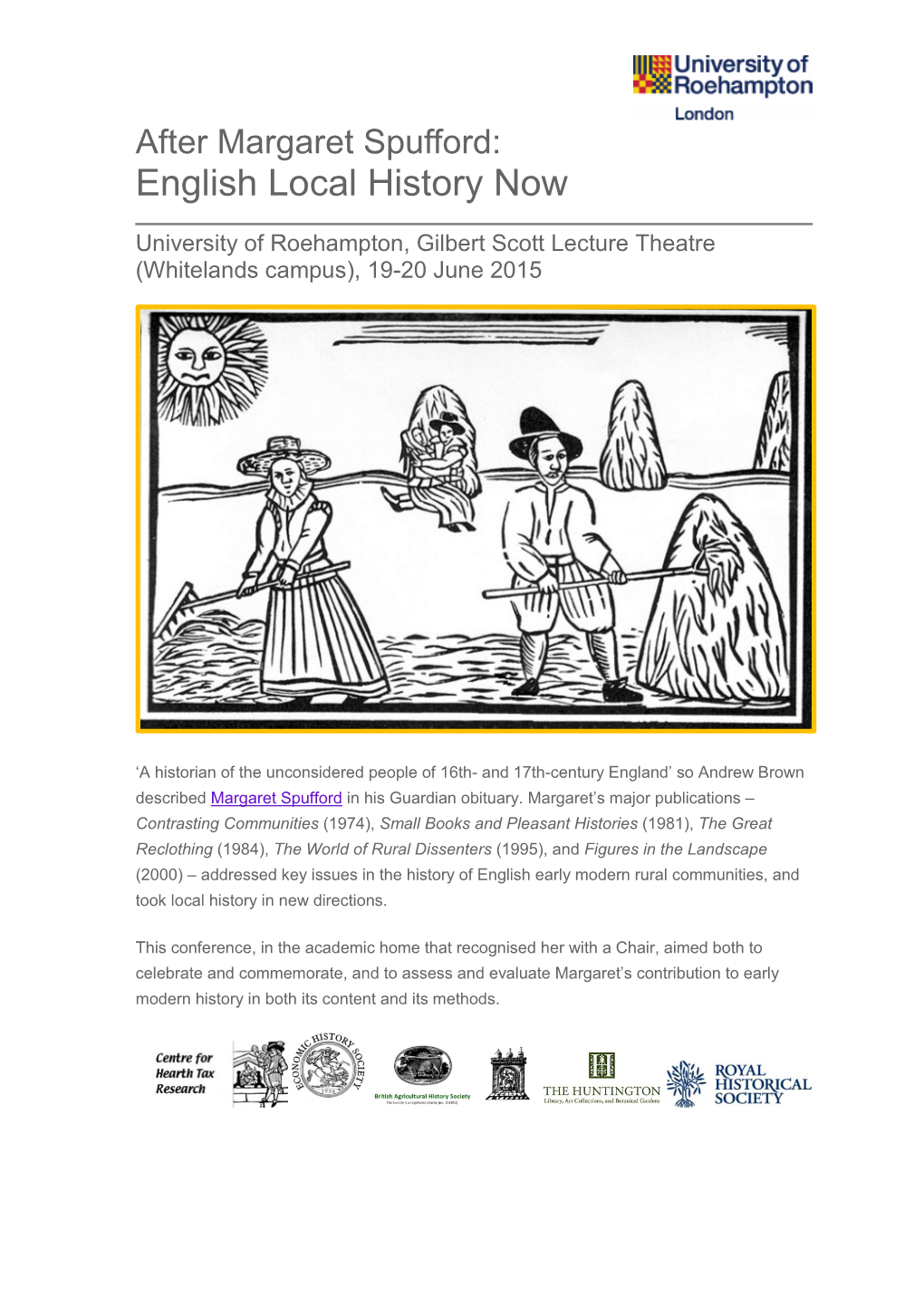 After Margaret Spufford: English Local History Now