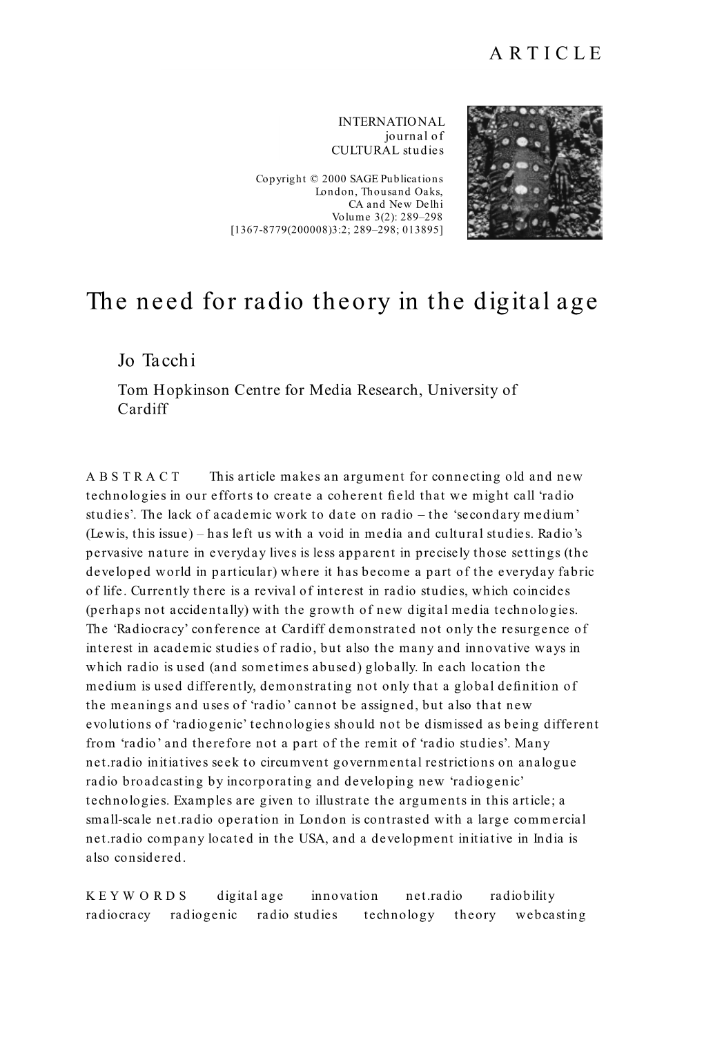 The Need for Radio Theory in the Digital Age