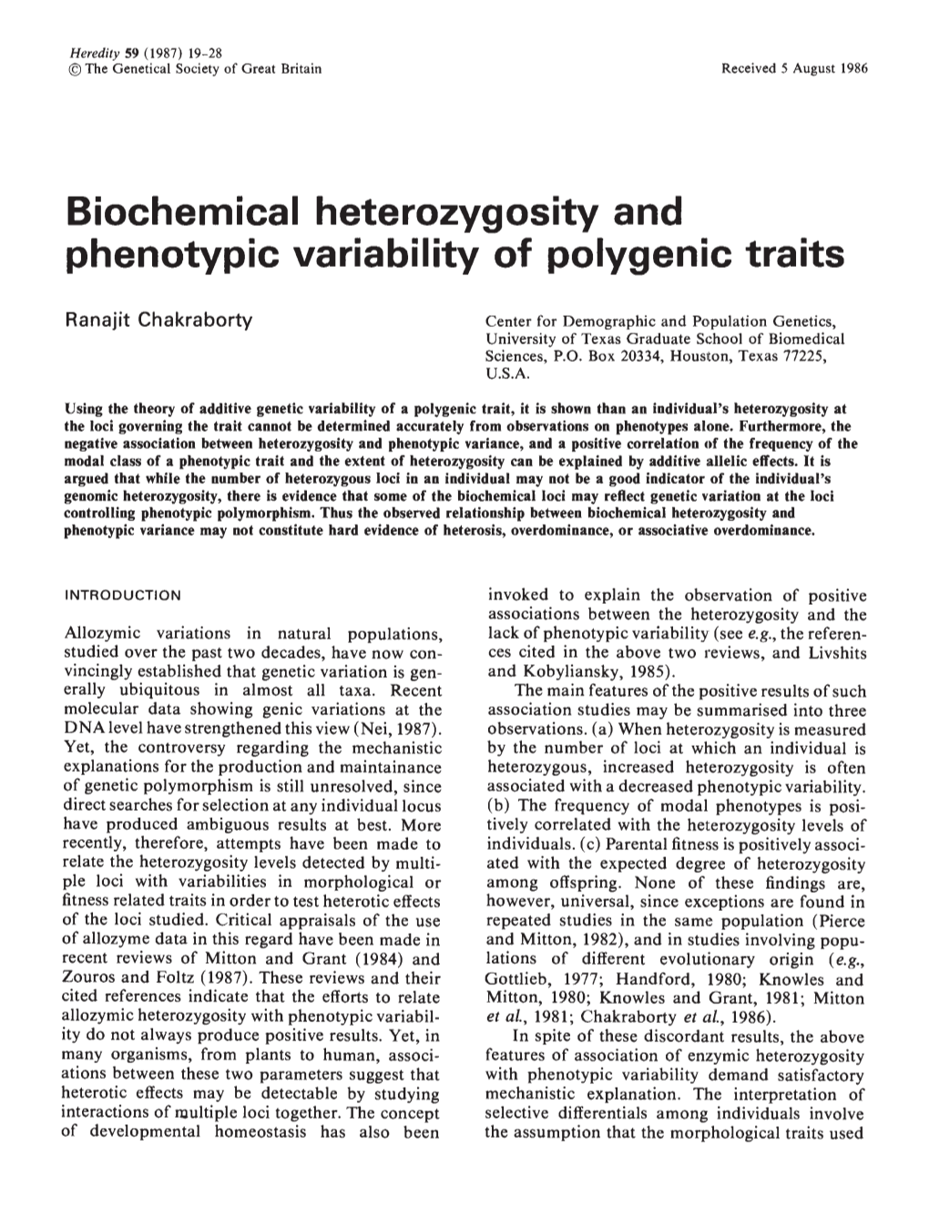 Phenotypic Variability of Polygenic Traits