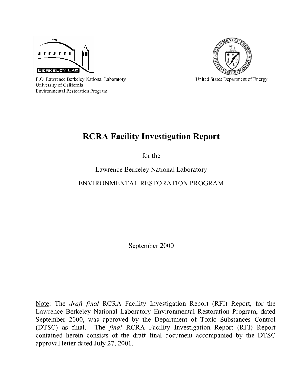 RCRA Facility Investigation Report