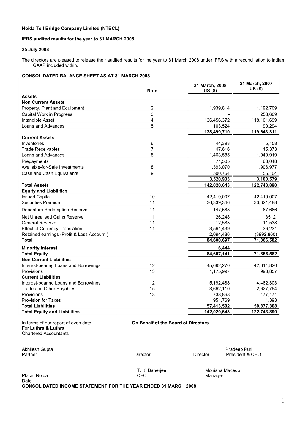 Balance Sheet As at 31 March 2005, 2004 & 2003