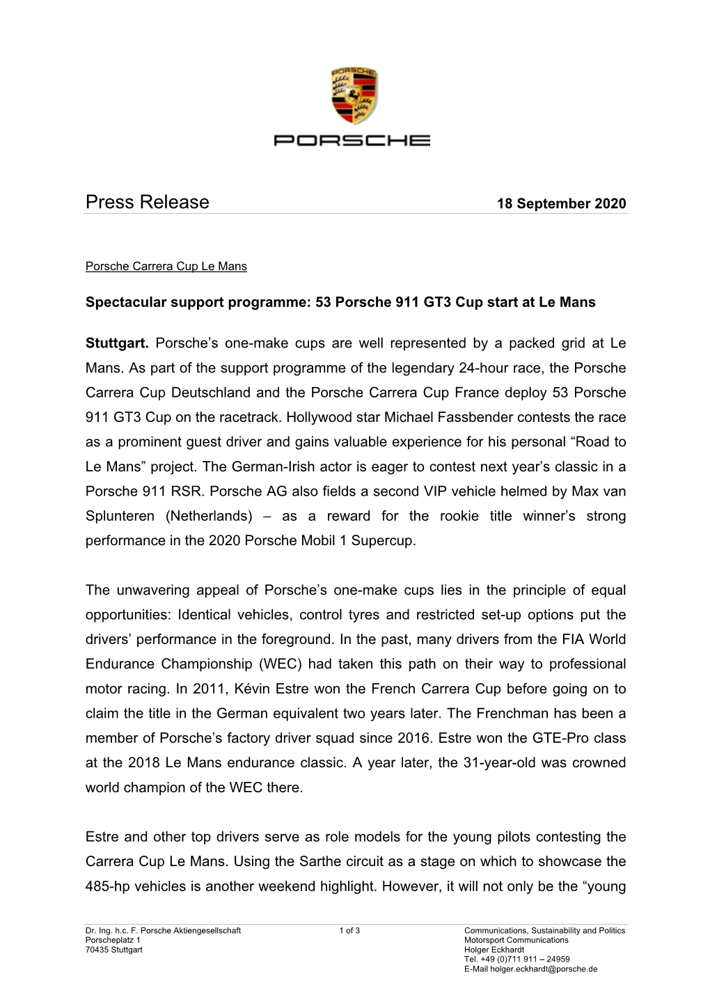 Press Release 18 September 2020
