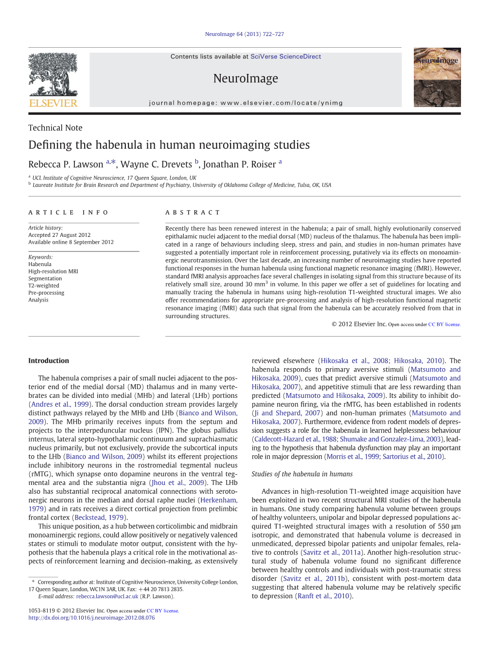 Defining the Habenula in Human Neuroimaging Studies