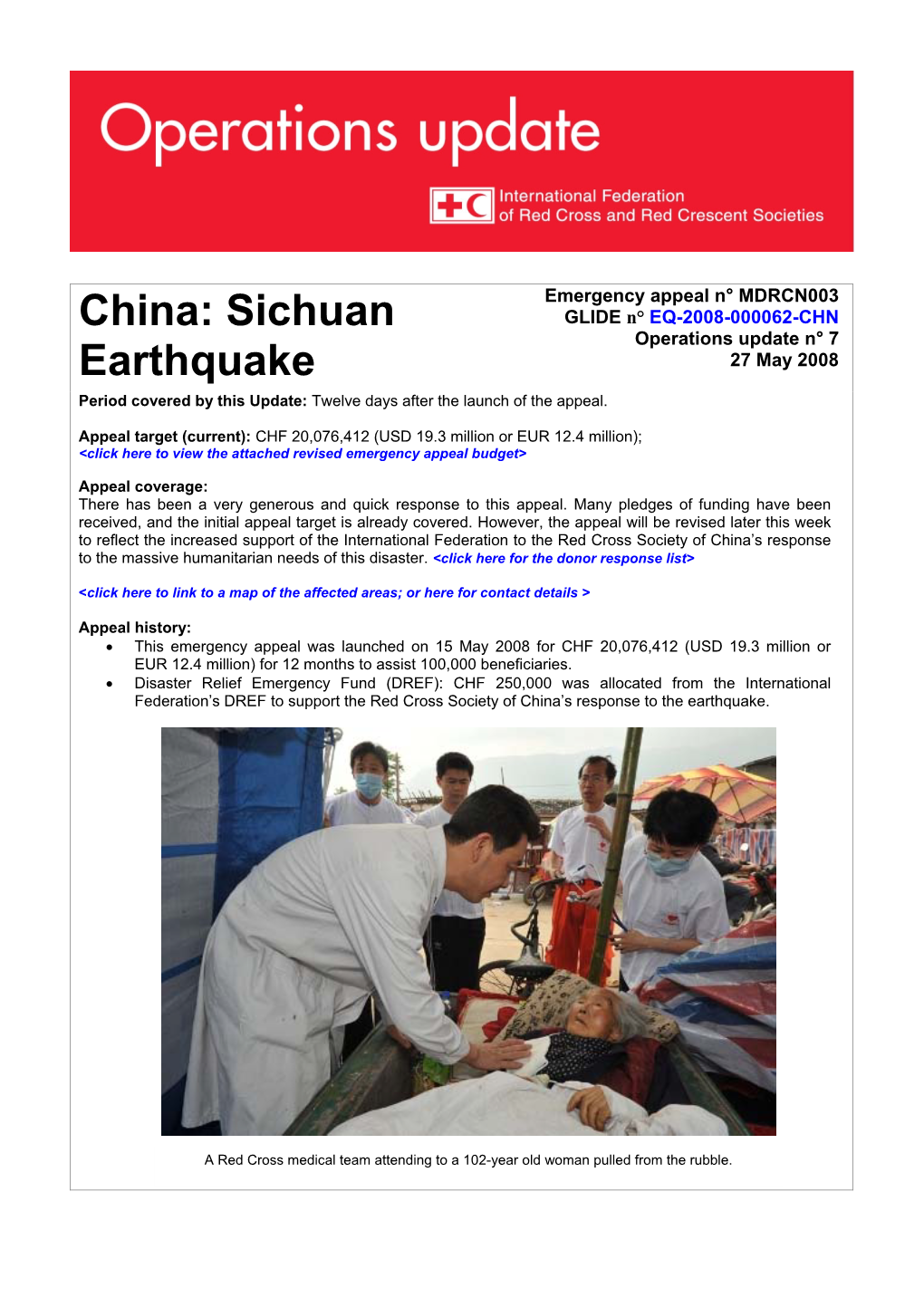 Sichuan Earthquake Relief Efforts
