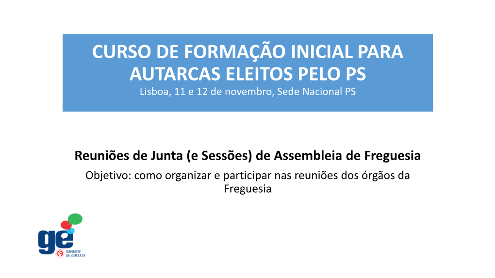 Reuniões De Junta E De Assembleia De Freguesia