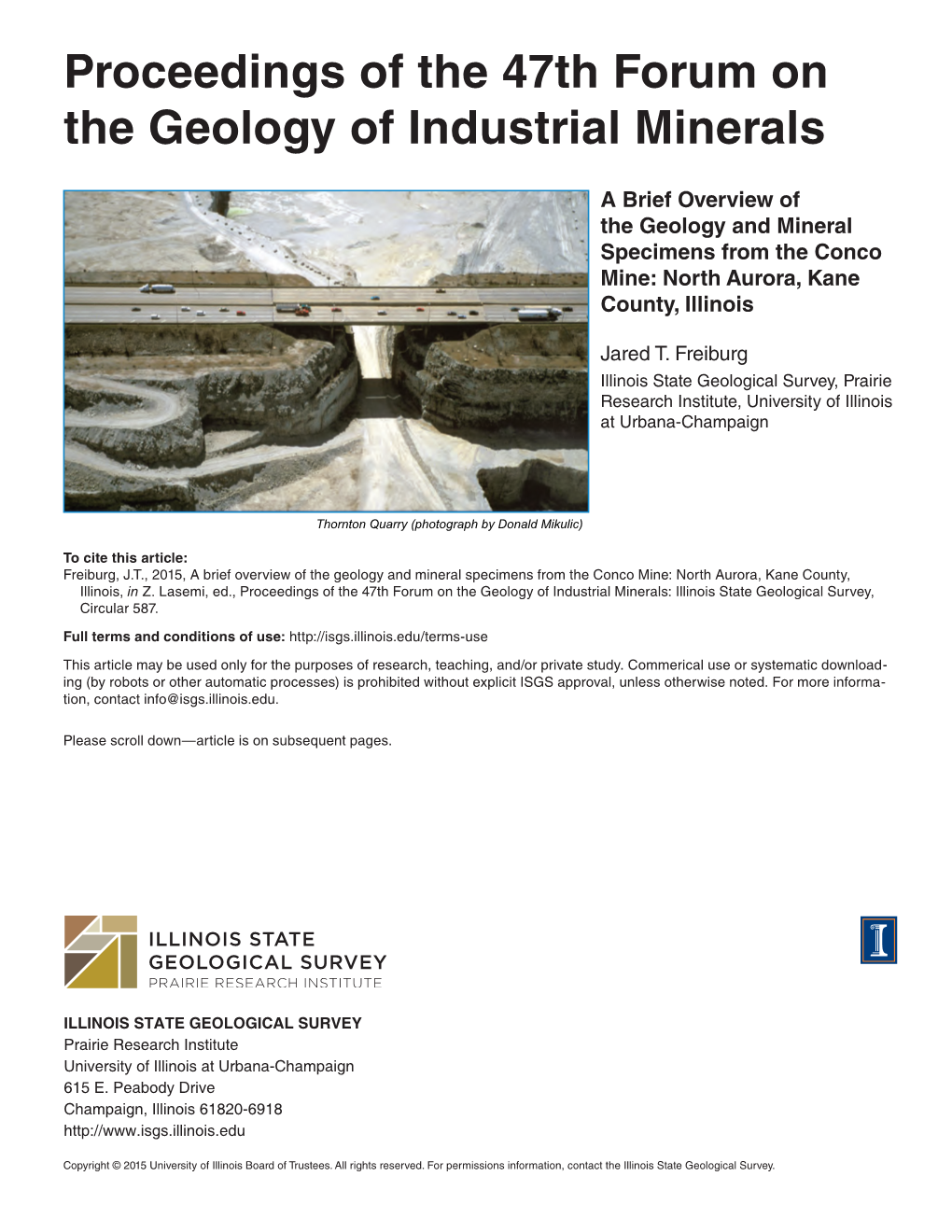 Proceedings of the 47Th Forum on the Geology of Industrial Minerals