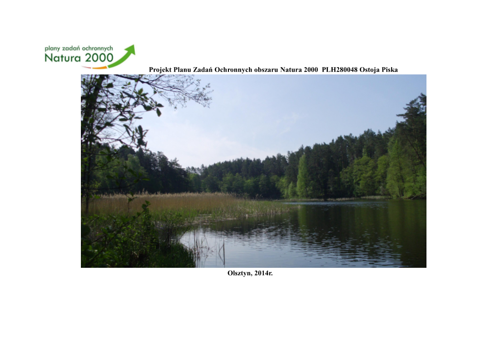 Projekt Planu Zadań Ochronnych Obszaru Natura 2000 PLH280048 Ostoja Piska