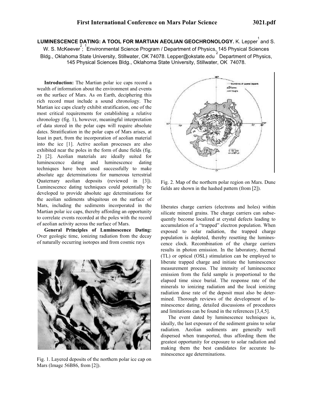 Luminescence Dating: a Tool for Martian Aeolian Geochronology