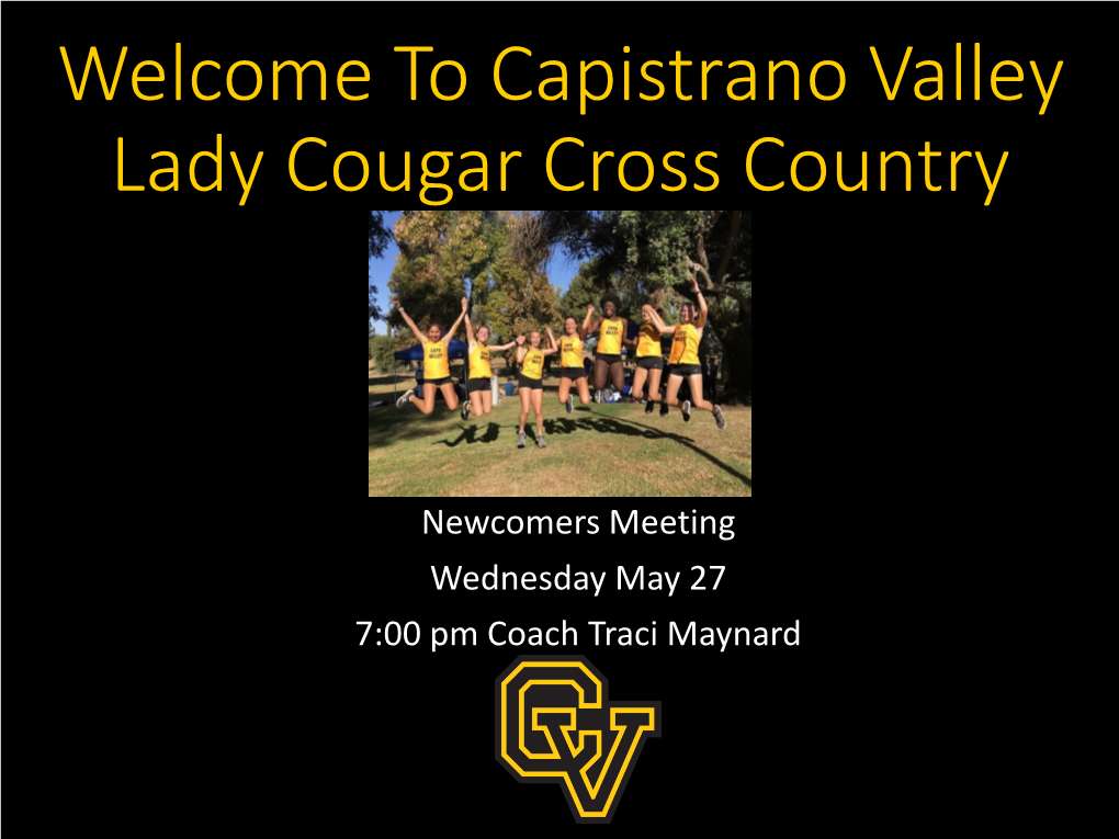 Welcome to Capistrano Valley Lady Cougar Cross Country