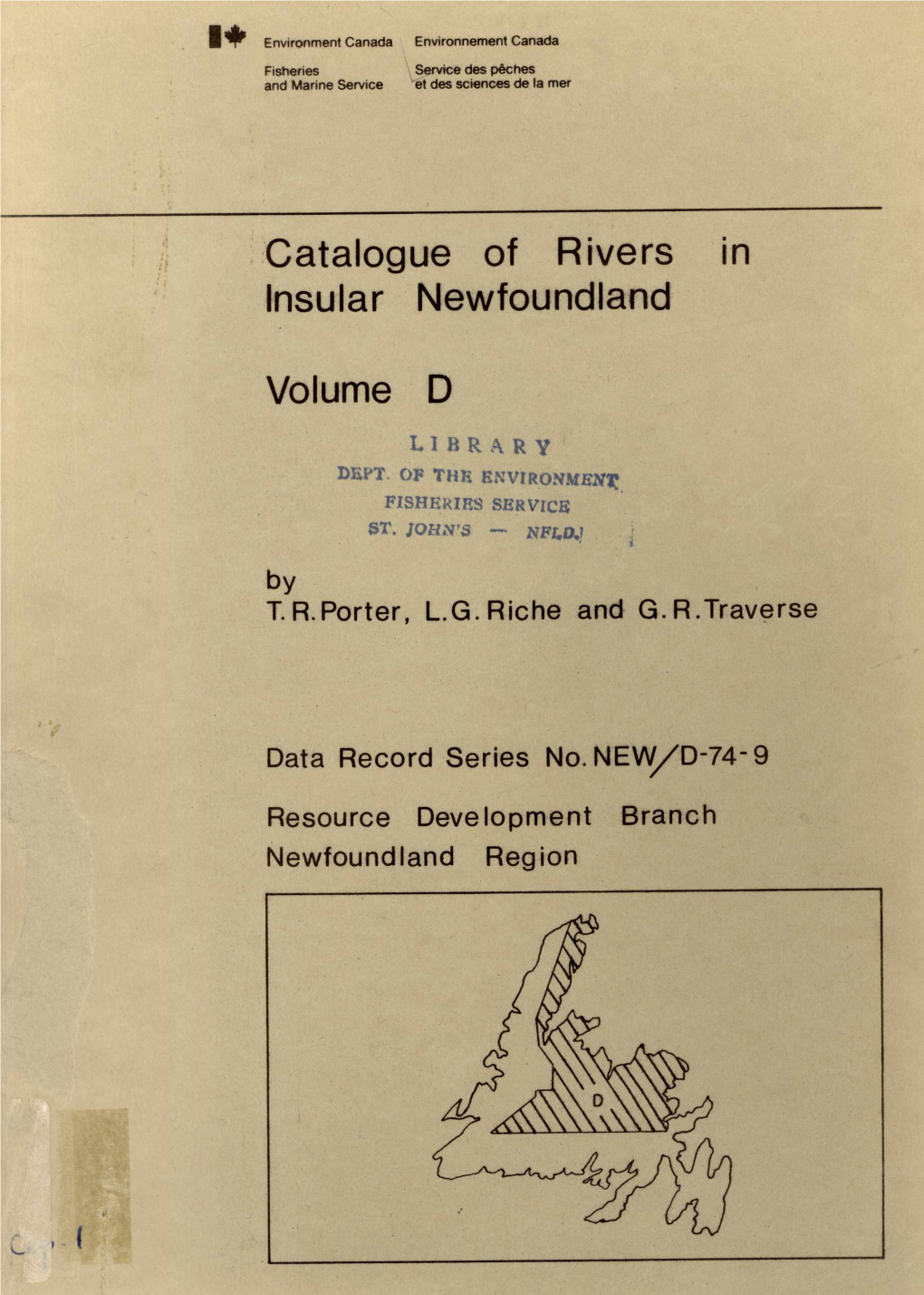 Catalogue of Rivers in Insular Newfoundland Volume D
