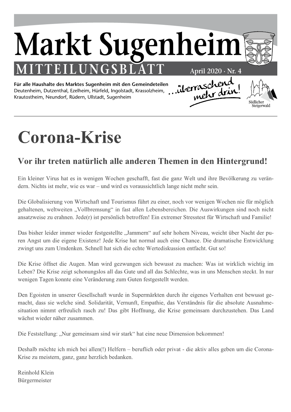 Mitteilungsblatt Nr. 04/2020