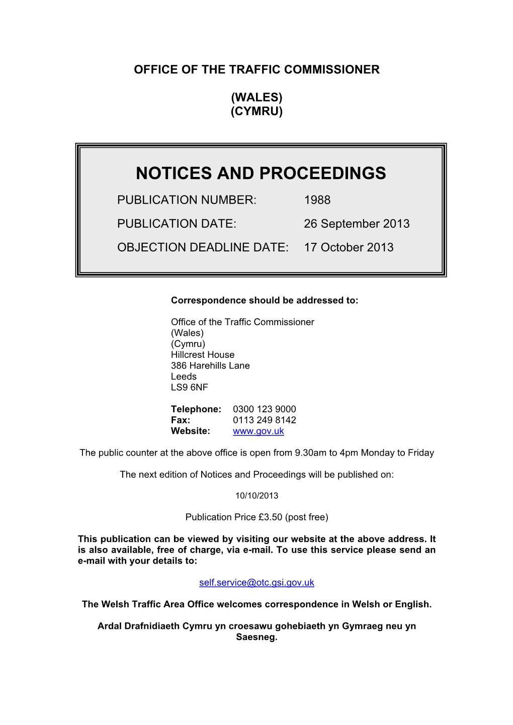 Notices and Proceedings