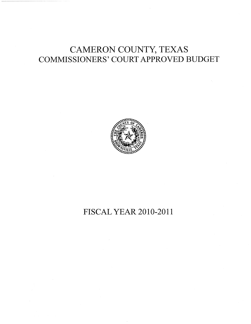 FY 2011 Approved Budget